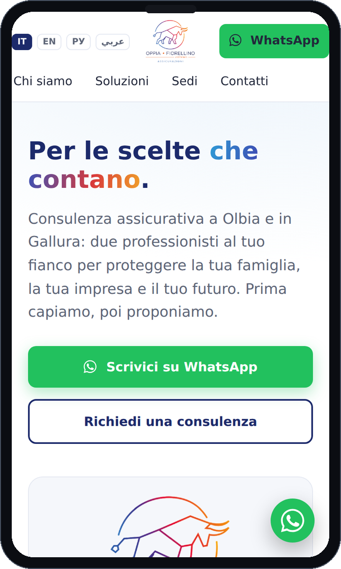 Il sito Oppia Fiorellino visto da smartphone