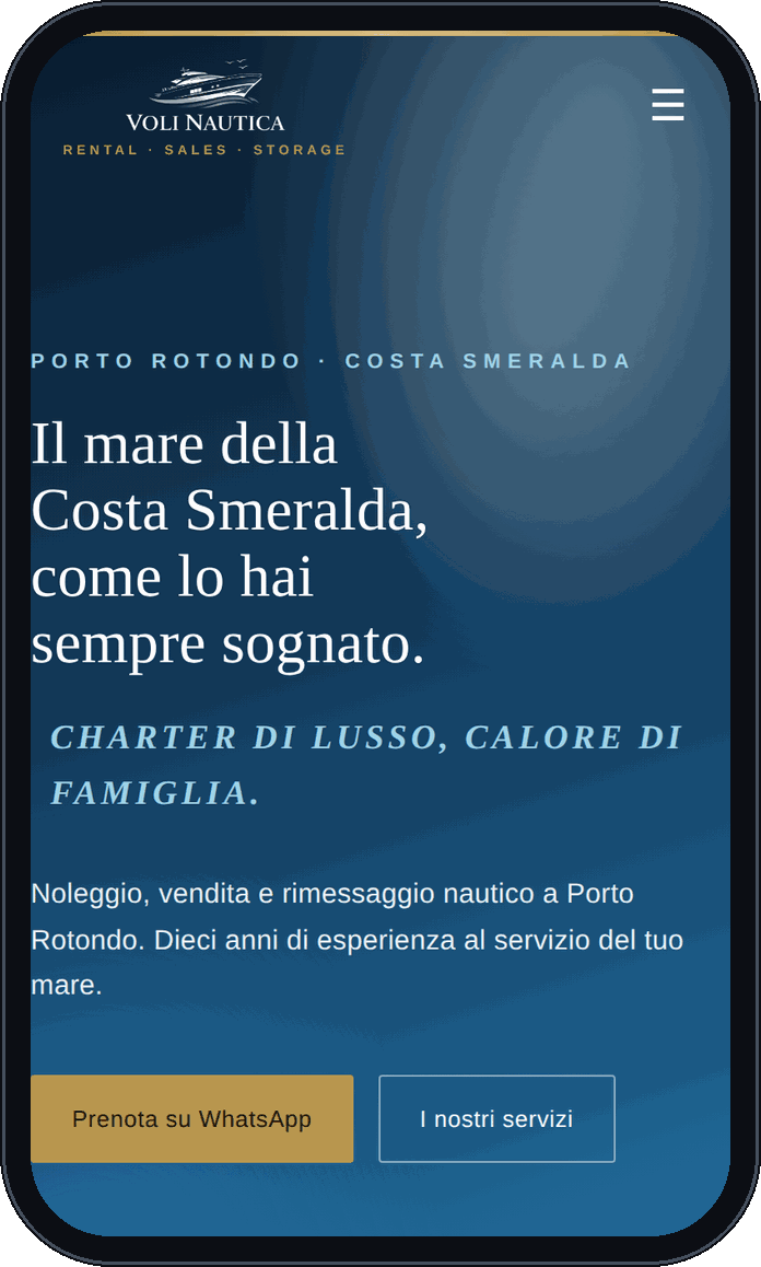 Il sito Voli Nautica visto da smartphone